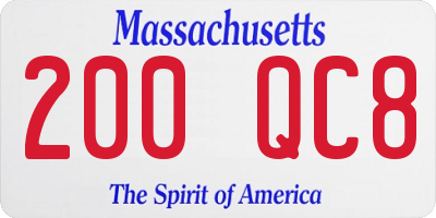 MA license plate 200QC8