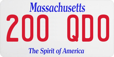 MA license plate 200QD0