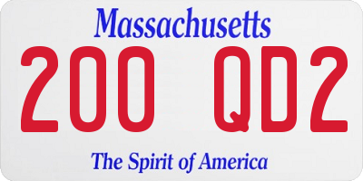 MA license plate 200QD2