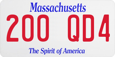MA license plate 200QD4