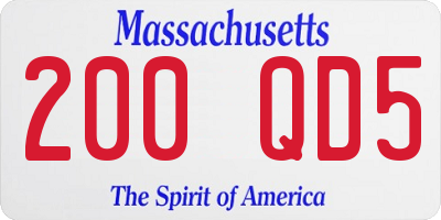 MA license plate 200QD5