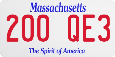 MA license plate 200QE3
