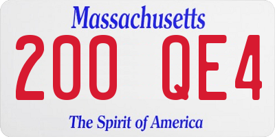 MA license plate 200QE4