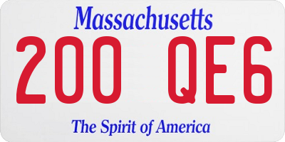MA license plate 200QE6