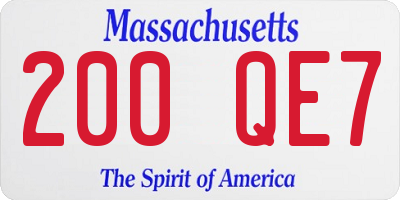 MA license plate 200QE7