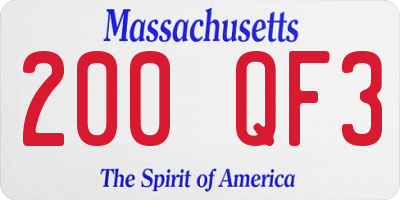 MA license plate 200QF3