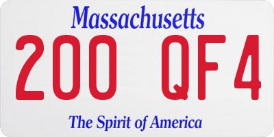 MA license plate 200QF4