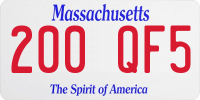 MA license plate 200QF5