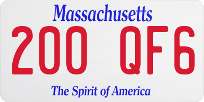 MA license plate 200QF6