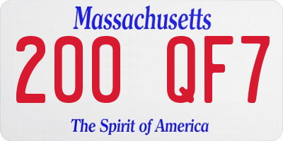 MA license plate 200QF7