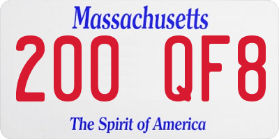 MA license plate 200QF8