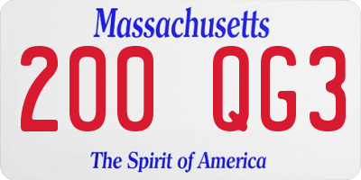 MA license plate 200QG3