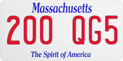MA license plate 200QG5