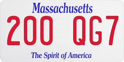 MA license plate 200QG7