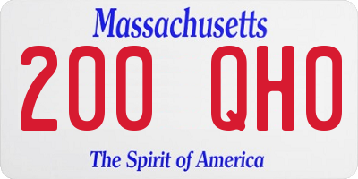 MA license plate 200QH0