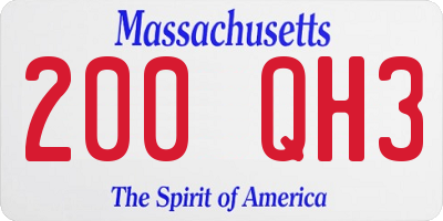 MA license plate 200QH3