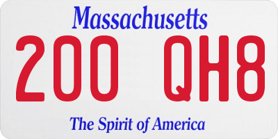 MA license plate 200QH8