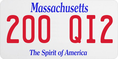 MA license plate 200QI2