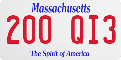 MA license plate 200QI3