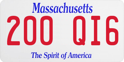 MA license plate 200QI6