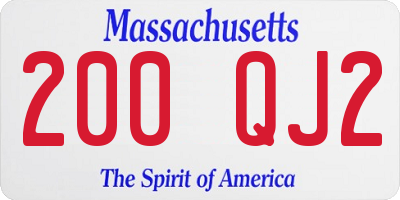 MA license plate 200QJ2
