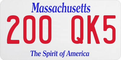 MA license plate 200QK5