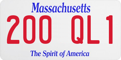 MA license plate 200QL1