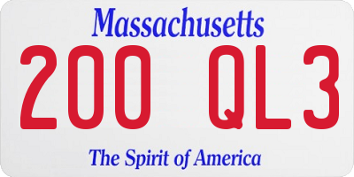 MA license plate 200QL3