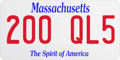 MA license plate 200QL5