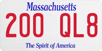 MA license plate 200QL8