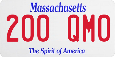 MA license plate 200QM0