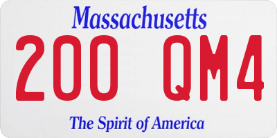 MA license plate 200QM4