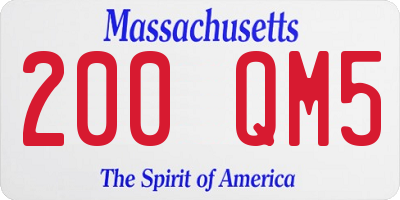 MA license plate 200QM5