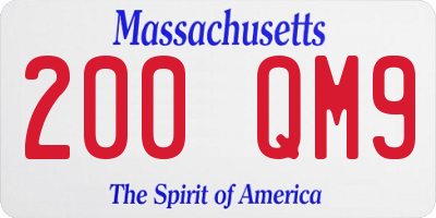 MA license plate 200QM9
