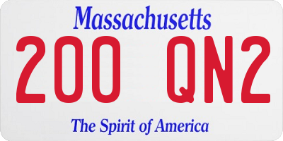 MA license plate 200QN2