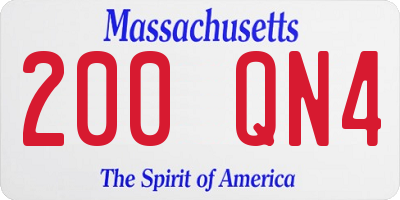 MA license plate 200QN4