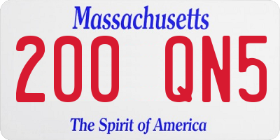 MA license plate 200QN5
