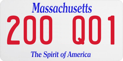 MA license plate 200QO1