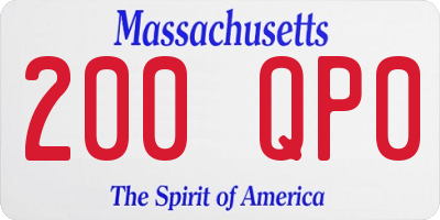 MA license plate 200QP0