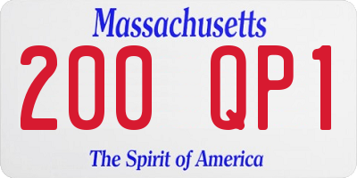 MA license plate 200QP1