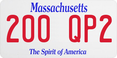 MA license plate 200QP2
