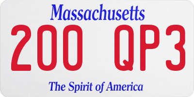 MA license plate 200QP3