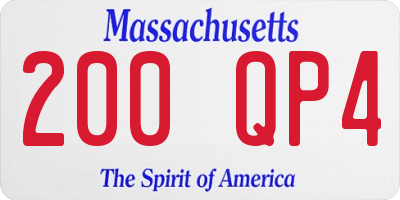 MA license plate 200QP4