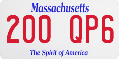 MA license plate 200QP6