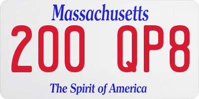 MA license plate 200QP8