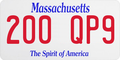 MA license plate 200QP9