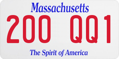 MA license plate 200QQ1