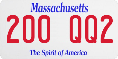 MA license plate 200QQ2