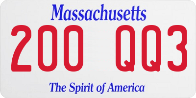 MA license plate 200QQ3
