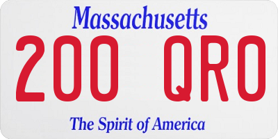 MA license plate 200QR0
